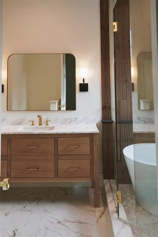 a bathroom with a shower