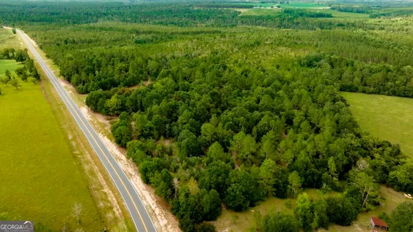 a view of a garden from a balcony