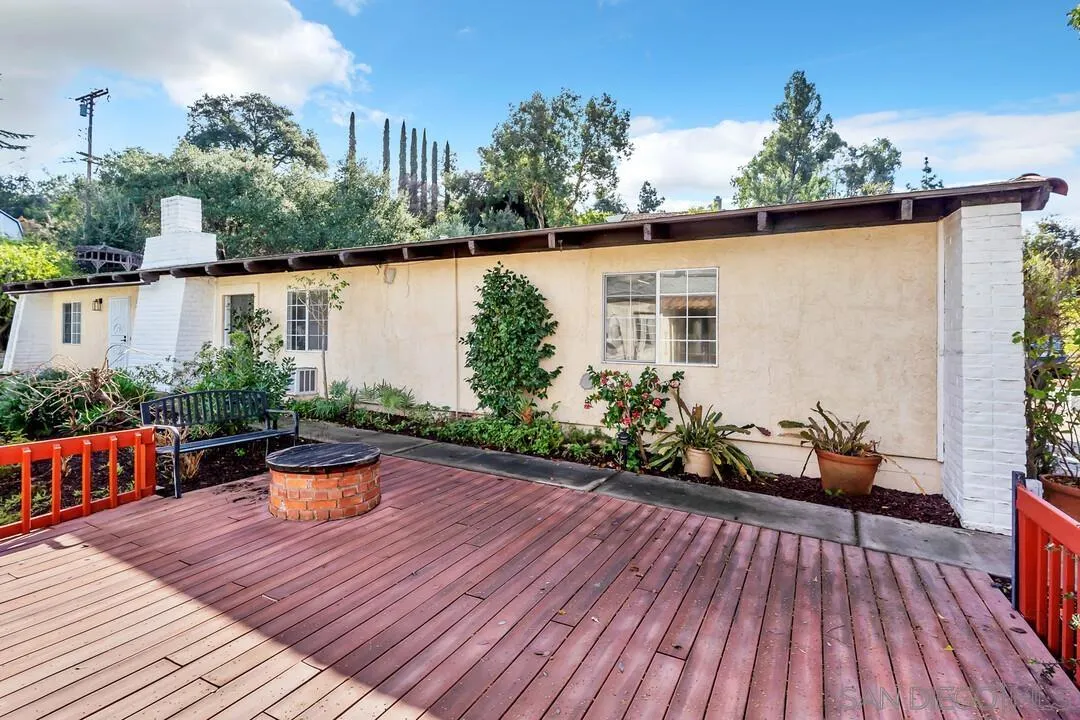 12731 Stone Canyon Road Poway, CA 92064 - Photo 29 of 44 a backyard of a house with wooden floor lake view and city view