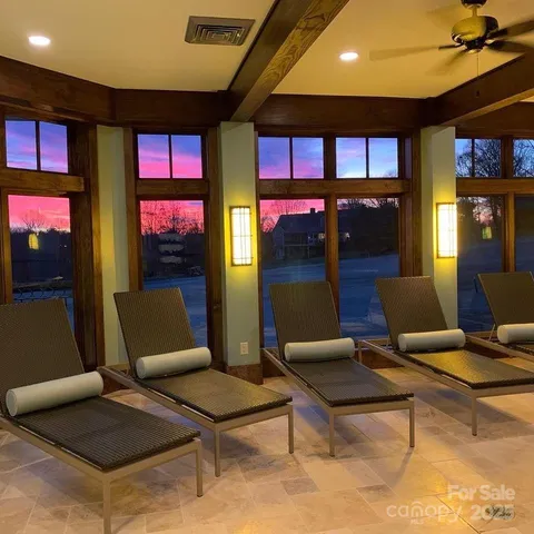 a view of a terrace with sitting area