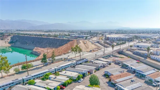 an aerial view of residential building and lake view