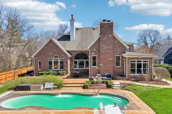 a view of a backyard with a garden