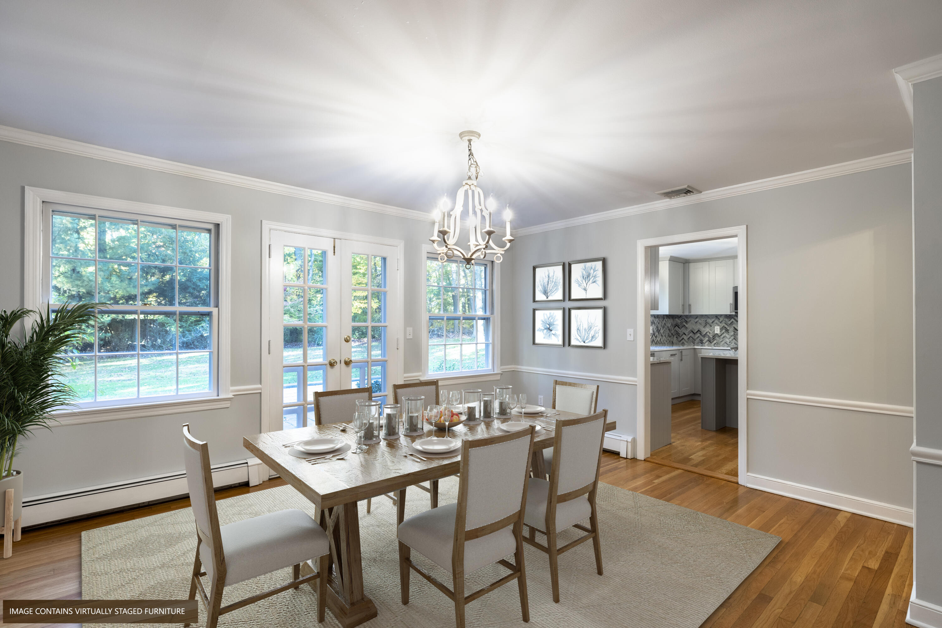 10 Pilgrim Road Darien, CT 06820 - Photo 9 of 31 a view of a dining room with furniture window and outside view