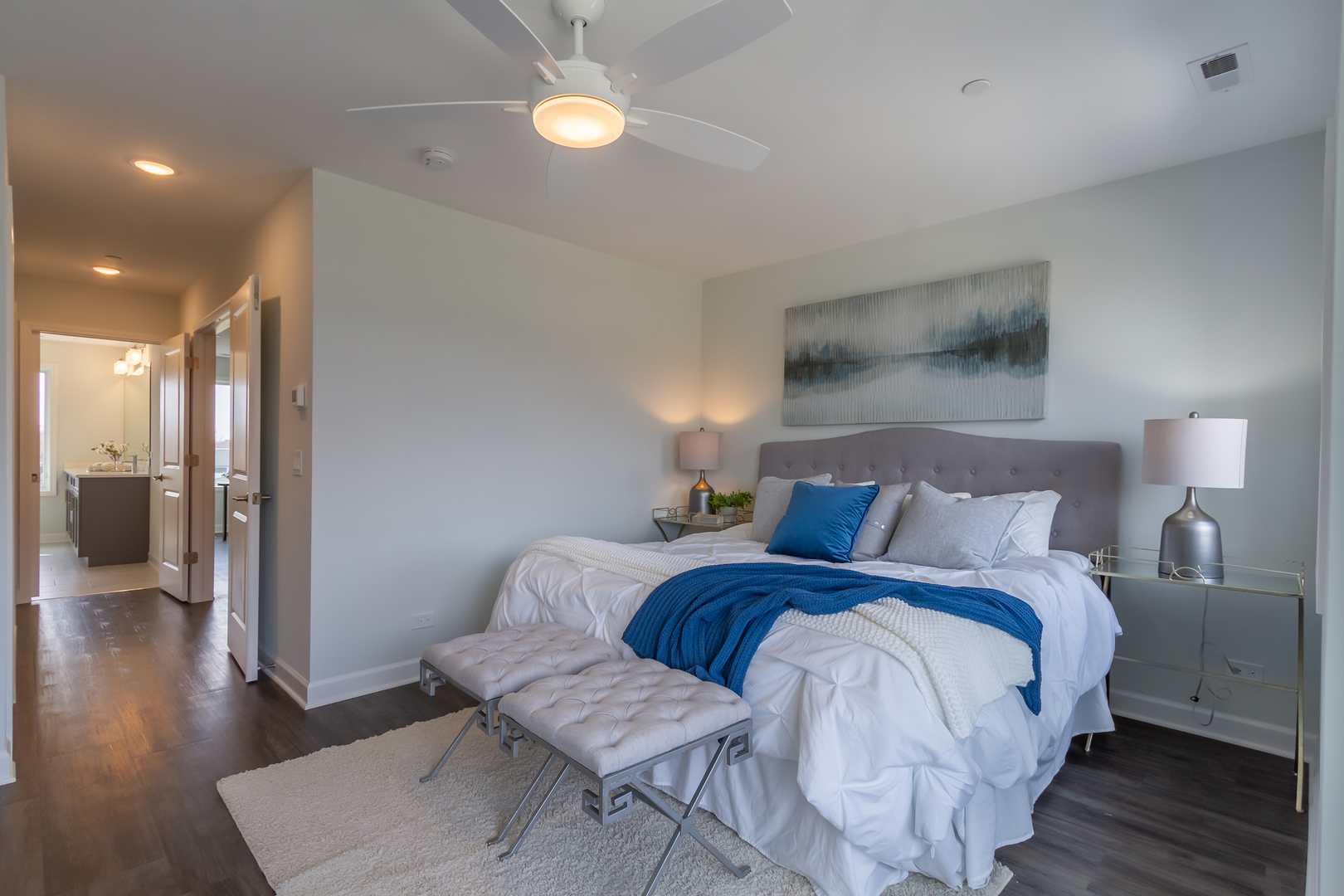 1209 Shermer Road Northbrook, IL 60062 - Photo 12 of 23 a bedroom with a bed and wooden floor