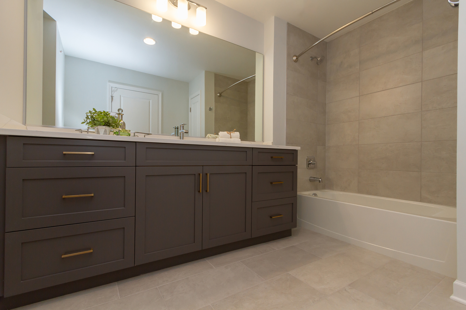 1209 Shermer Road Northbrook, IL 60062 - Photo 19 of 23 a bathroom with a bathtub sink vanity and mirror