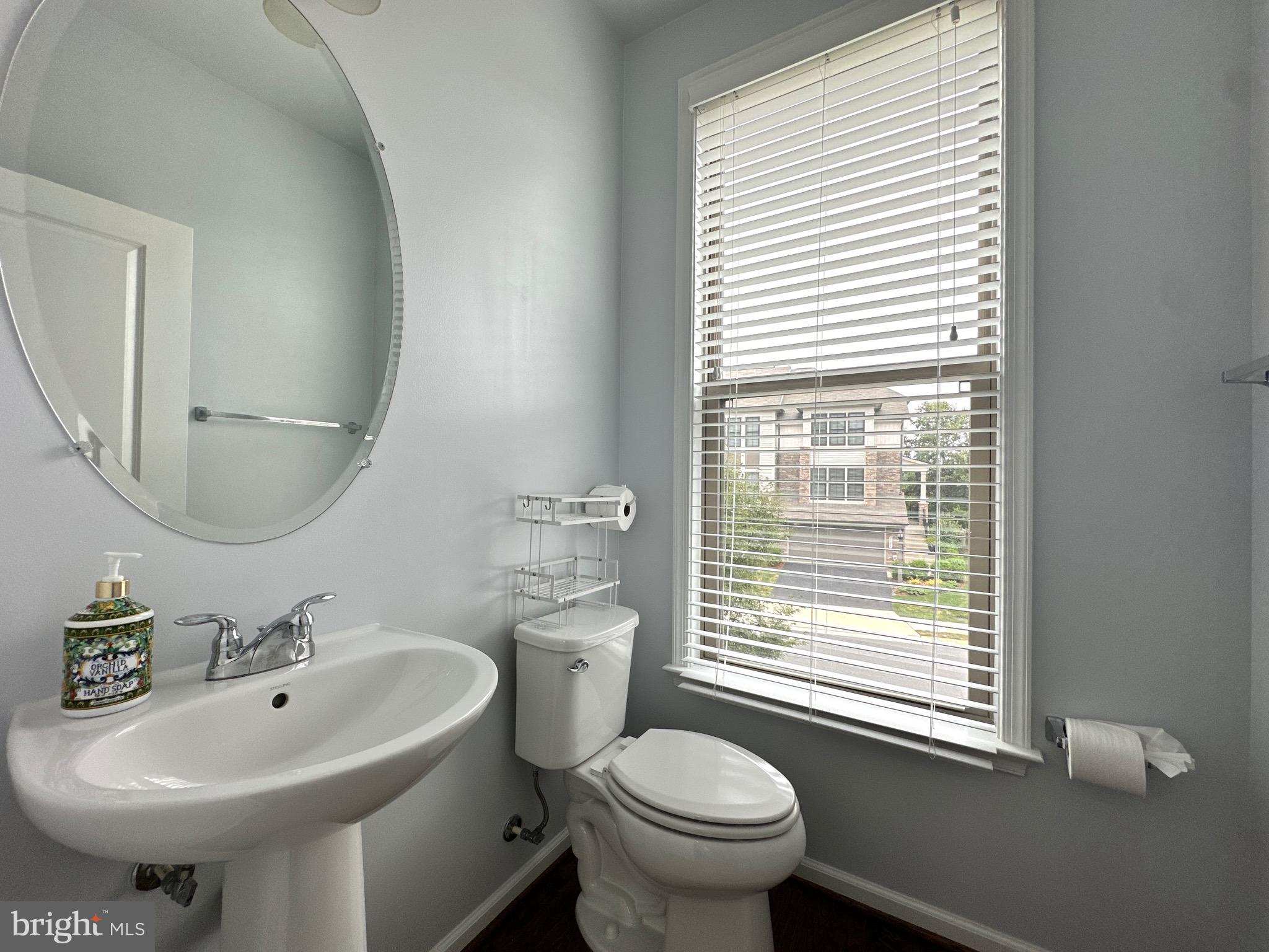 23451 Epperson Square Brambleton, VA 20148 - Photo 24 of 42 a bathroom with a sink a toilet and a mirror