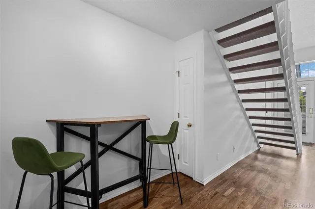 a view of a hallway with chairs
