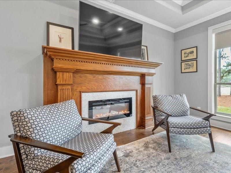 8595 Toler Pointe Larue, TX 75770 - Photo 26 of 40 Custom built Mantle with electric fireplace to make a cozy space.
