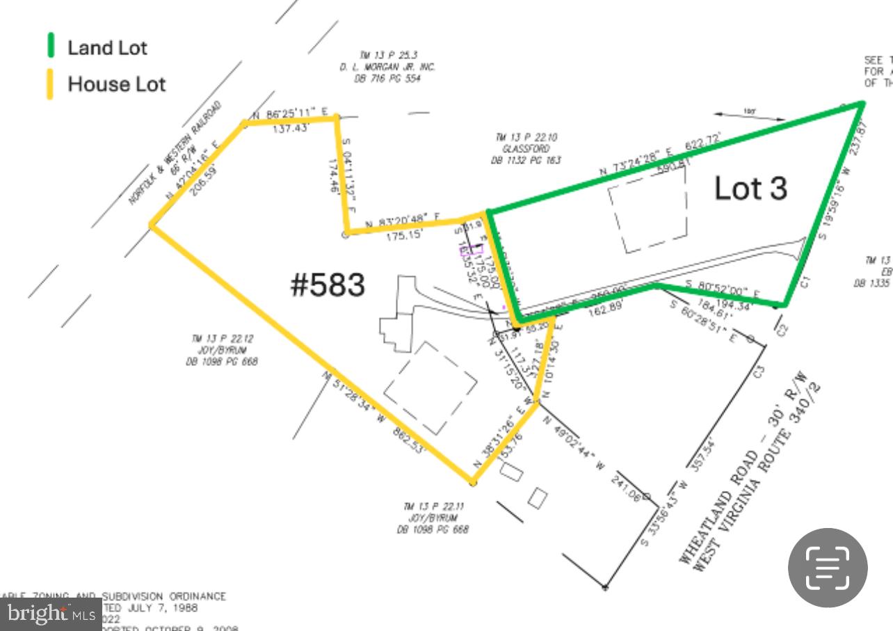 583 Morgan Grove Road Shepherdstown, WV 25443 - Photo 20 of 20 Survey of 583 House Lot and separate Land/ Lot 3