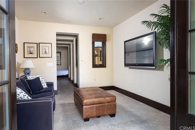 a view of a building with a garden