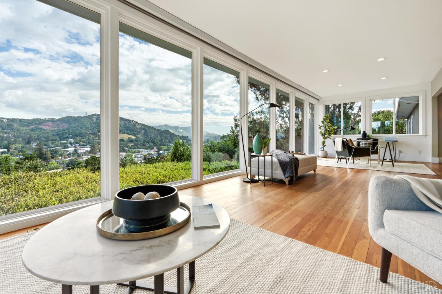 183 Reservoir Road San Rafael, CA 94901 - Photo 13 of 62 a living room with furniture and a floor to ceiling window