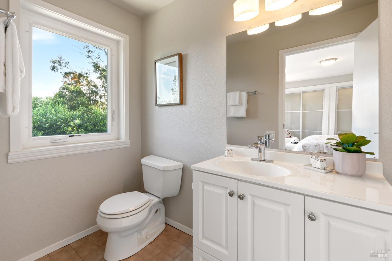 183 Reservoir Road San Rafael, CA 94901 - Photo 42 of 62 a bathroom with a toilet a sink and a mirror