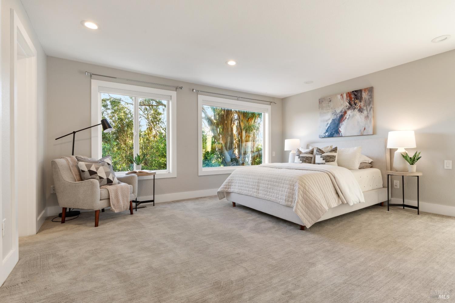 183 Reservoir Road San Rafael, CA 94901 - Photo 44 of 62 a bedroom with bed and large window