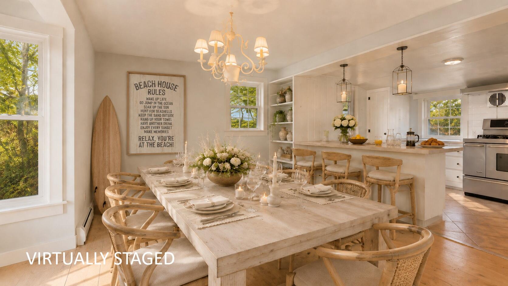 181 Rock Harbor Road Orleans, MA 02653 - Photo 12 of 16 a view of a dining room with furniture window and outside view