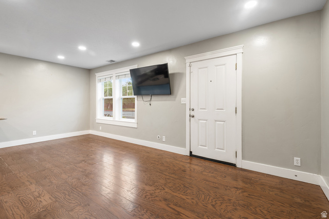 273 West 1010th Street South Logan, UT 84321 - Photo 6 of 19 Unfurnished living room with dark wood finished floors and recessed lighting