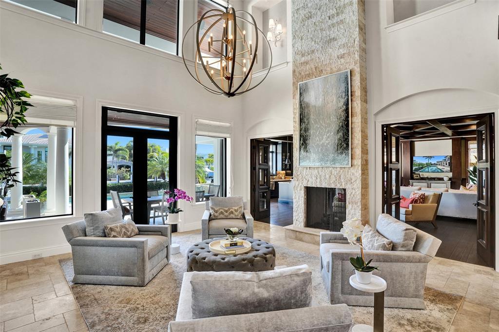 35 Compass Isle Fort Lauderdale, FL 33308 - Photo 9 of 90 Gorgeous Living room with fireplace..entrance to "Club Room" to the right