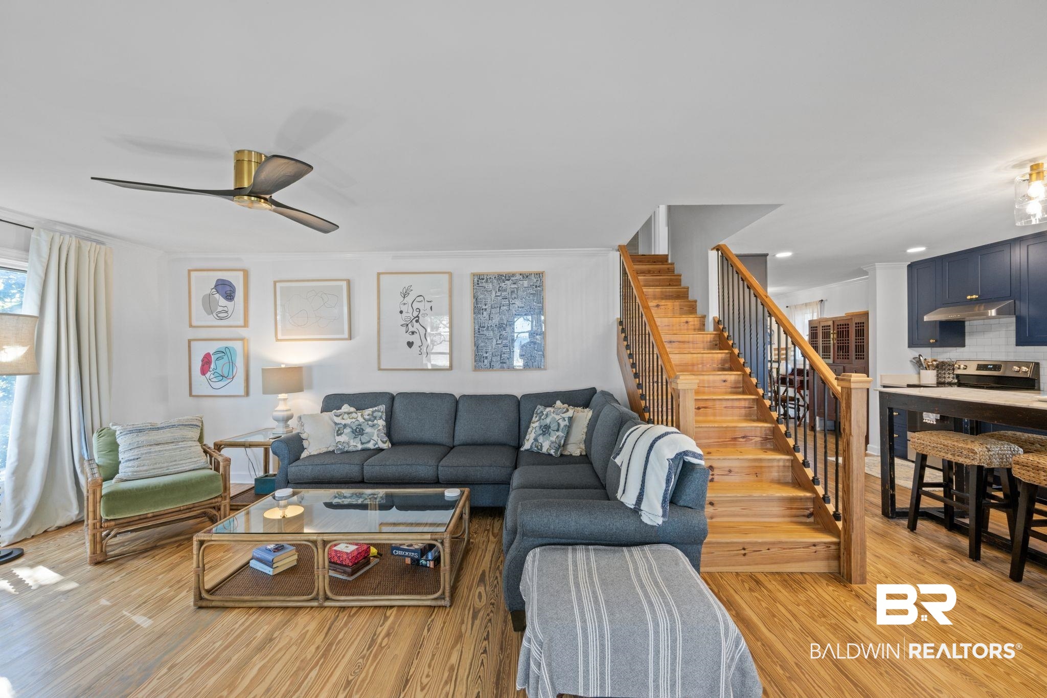 7646 Spring Branch Road Elberta, AL 36530 - Photo 15 of 85 Living room featuring light wood-type flooring and ceiling fan