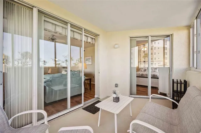 a living room with furniture