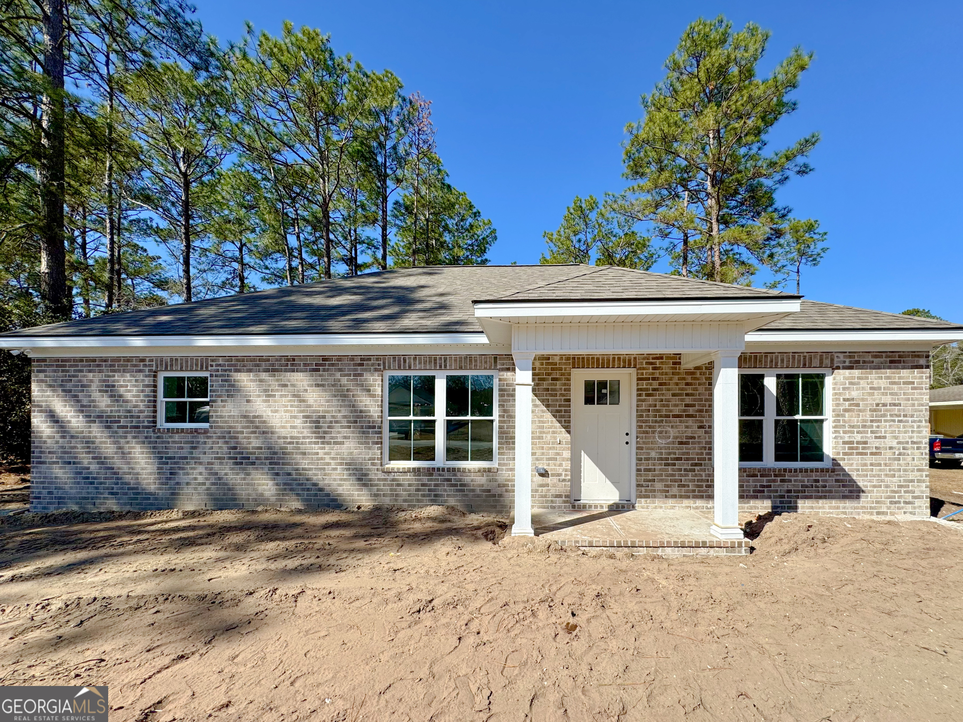 a view of a house with a outdoor space