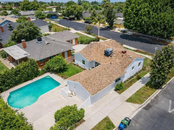an aerial view of a house