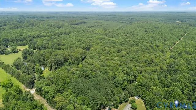 a view of a field of grass and trees
