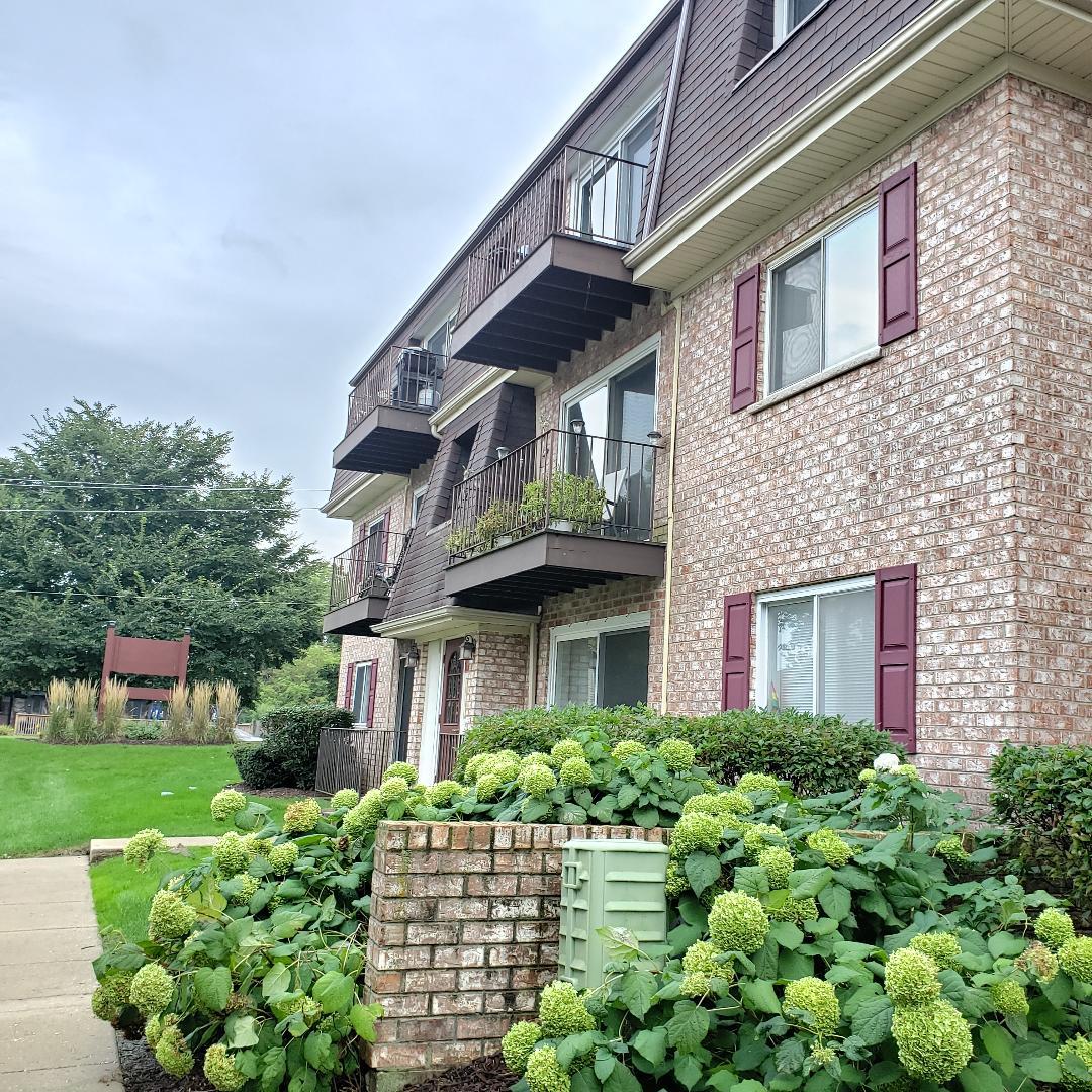 912 South Plum Grove Road, Unit 122 Palatine, IL 60067 - Photo 3 of 18 a front view of a house with a garden