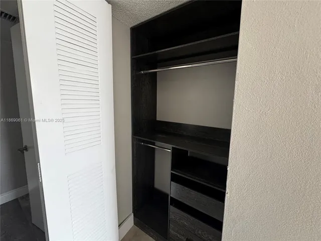 a close view of walk in closet
