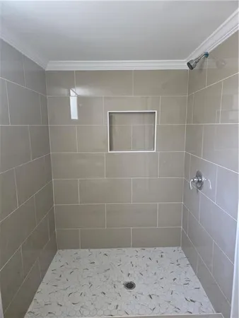 a bathroom with a shower