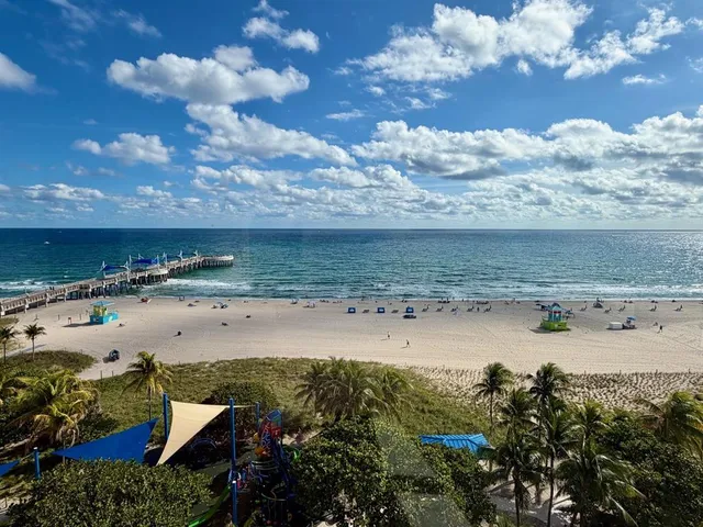a view of an ocean and beach