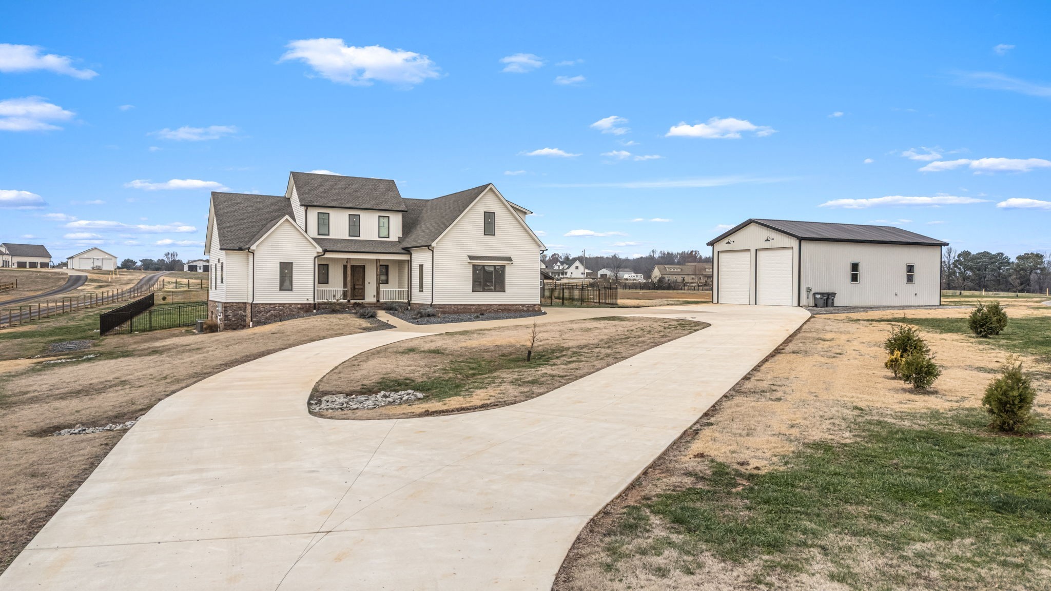 a view of a house with a swimming pool