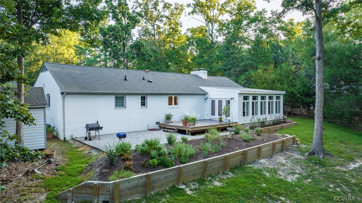 104 Lawnes Circle Williamsburg, VA 23185 - Photo 31 of 49 an aerial view of a house with swimming pool and garden view
