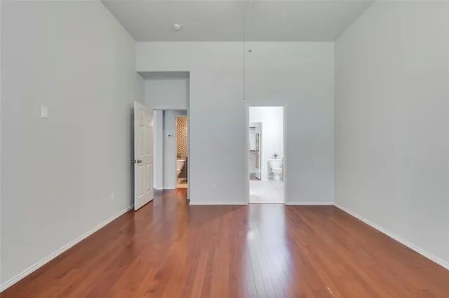 a view of kitchen with wooden floor