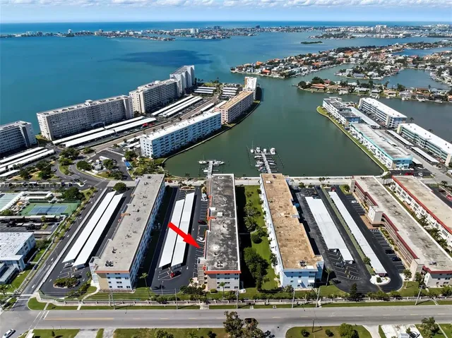 an aerial view of a city