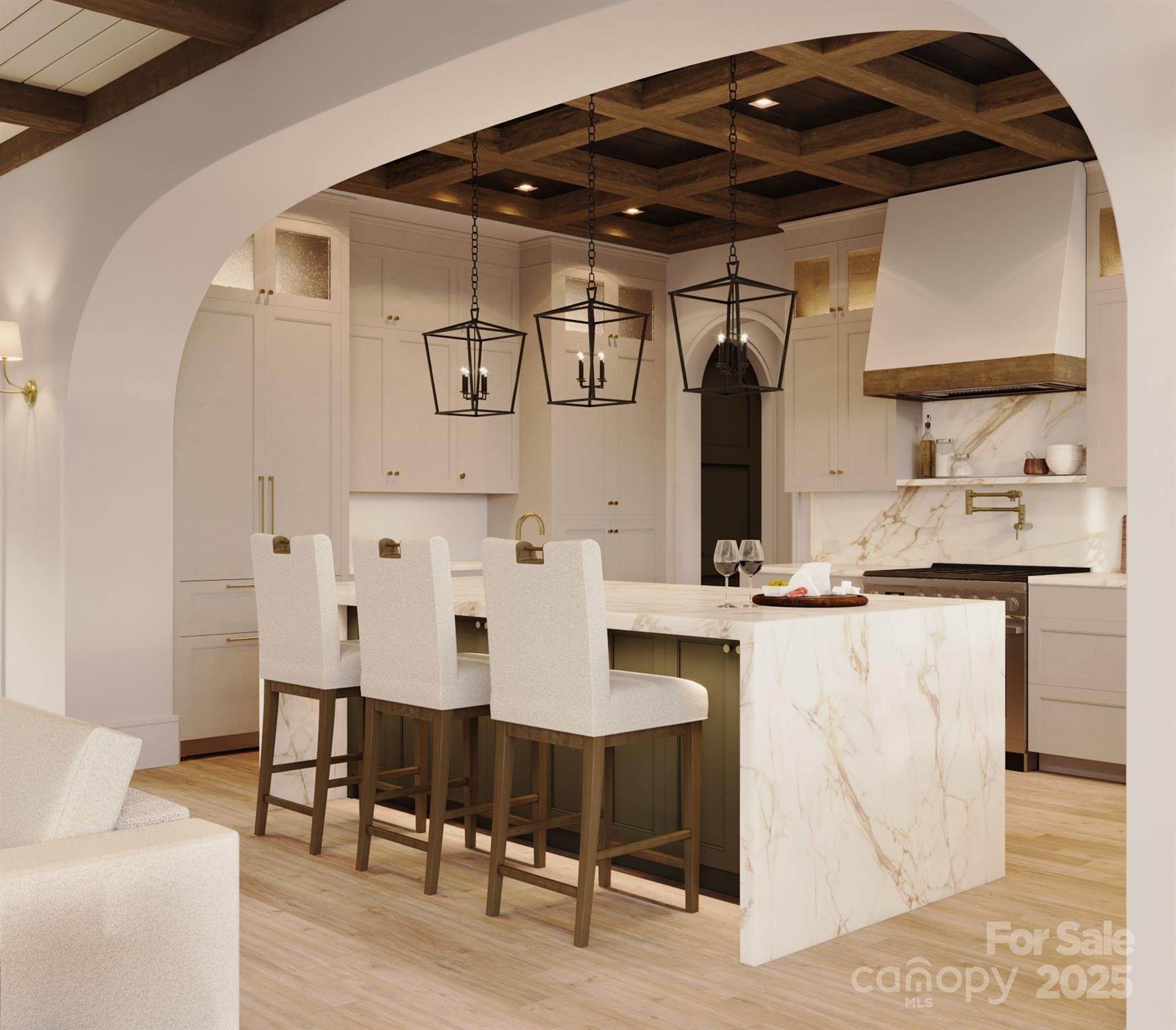0 Cook Cove Road, Unit 2 Weaverville, NC 28787 - Photo 17 of 38 a view of kitchen island with furniture and wooden floor