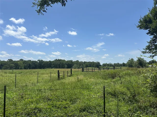 a view of outdoor space with green field and trees