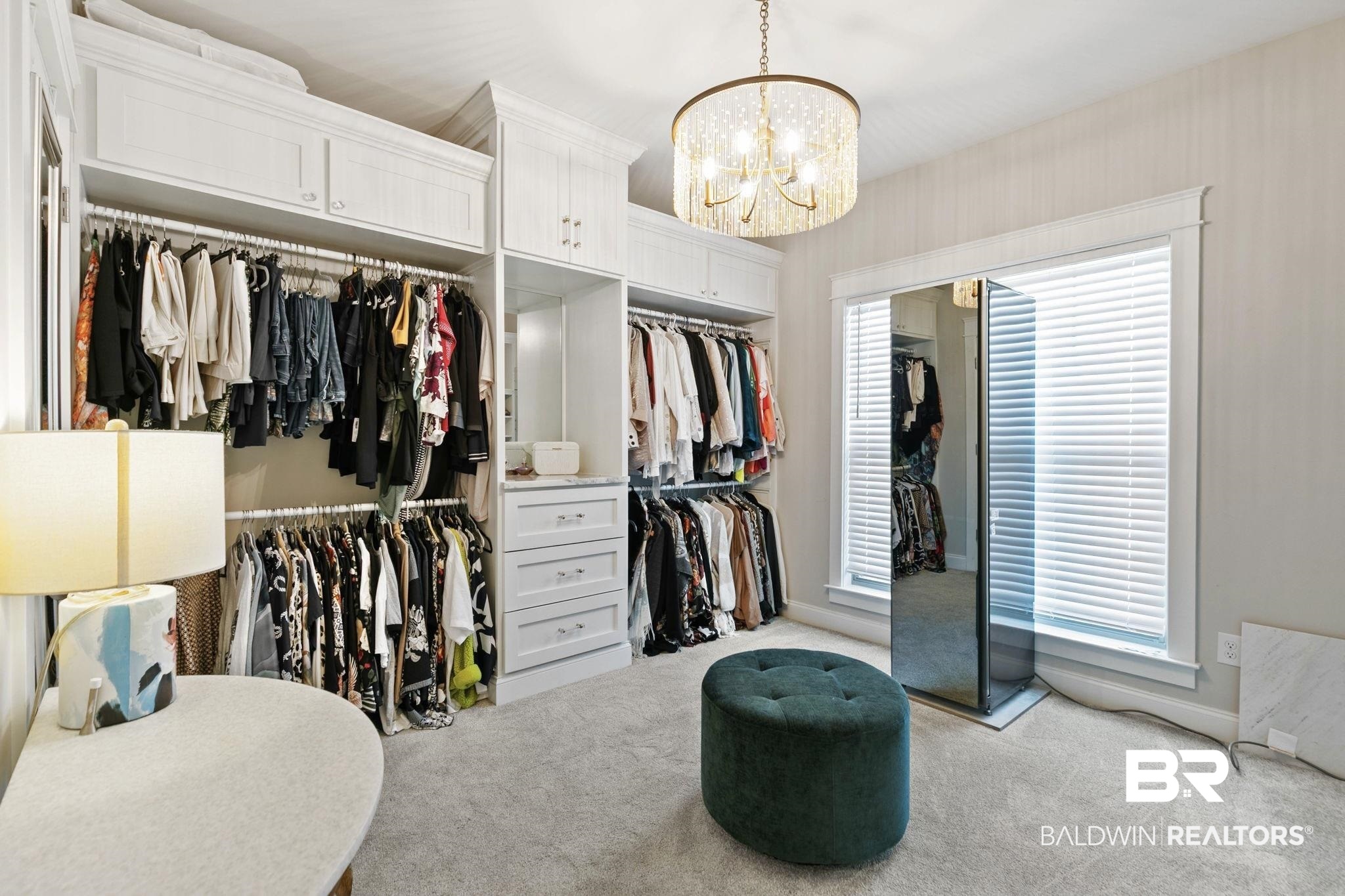 291 Hemlock Drive Fairhope, AL 36532 - Photo 37 of 65 Walk in closet with hanging lights and light carpet