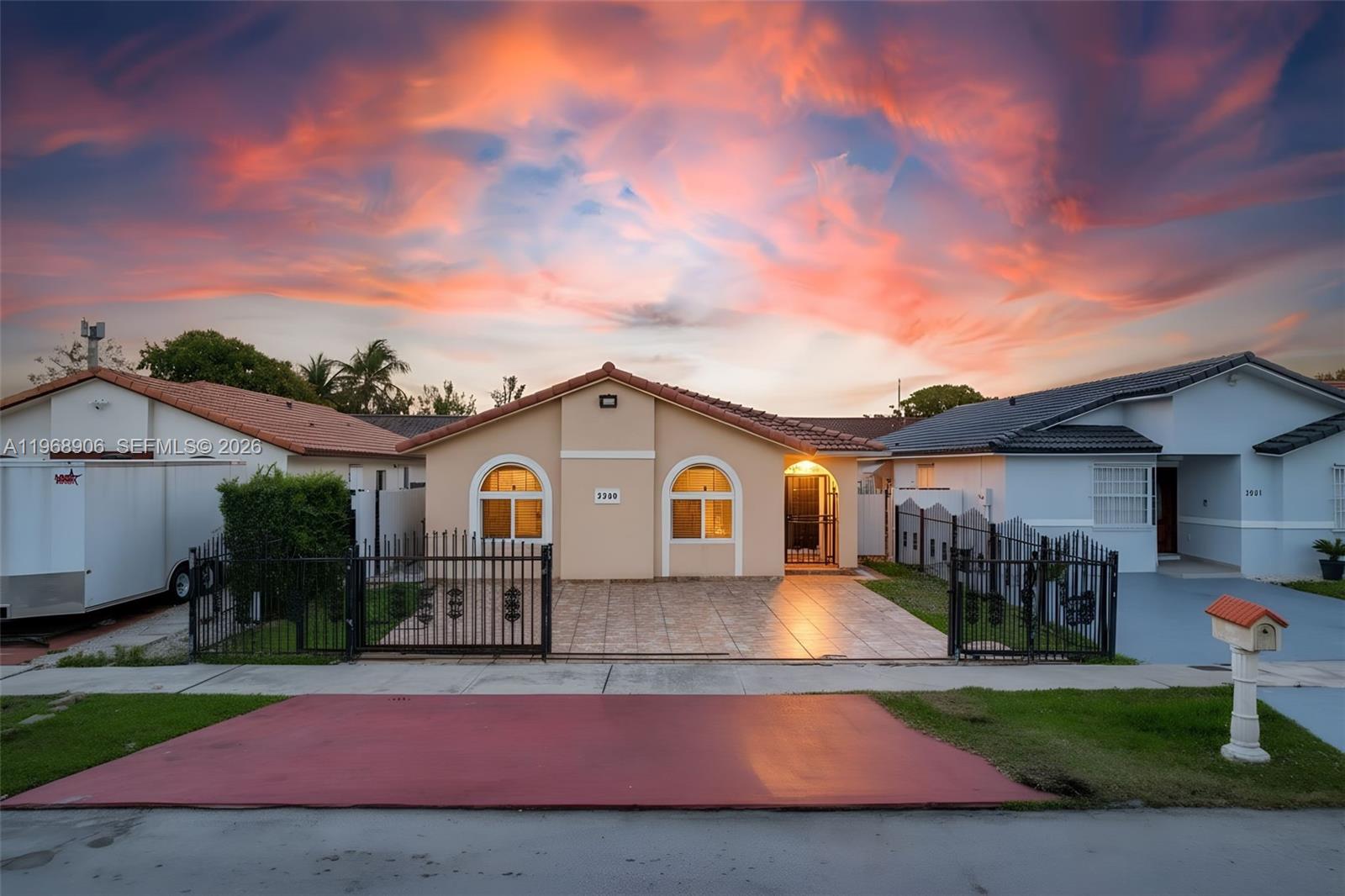 a view of a house with a patio