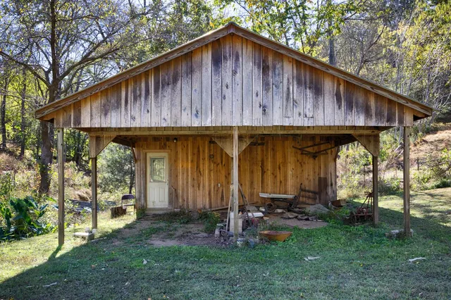 a view of backyard with green space