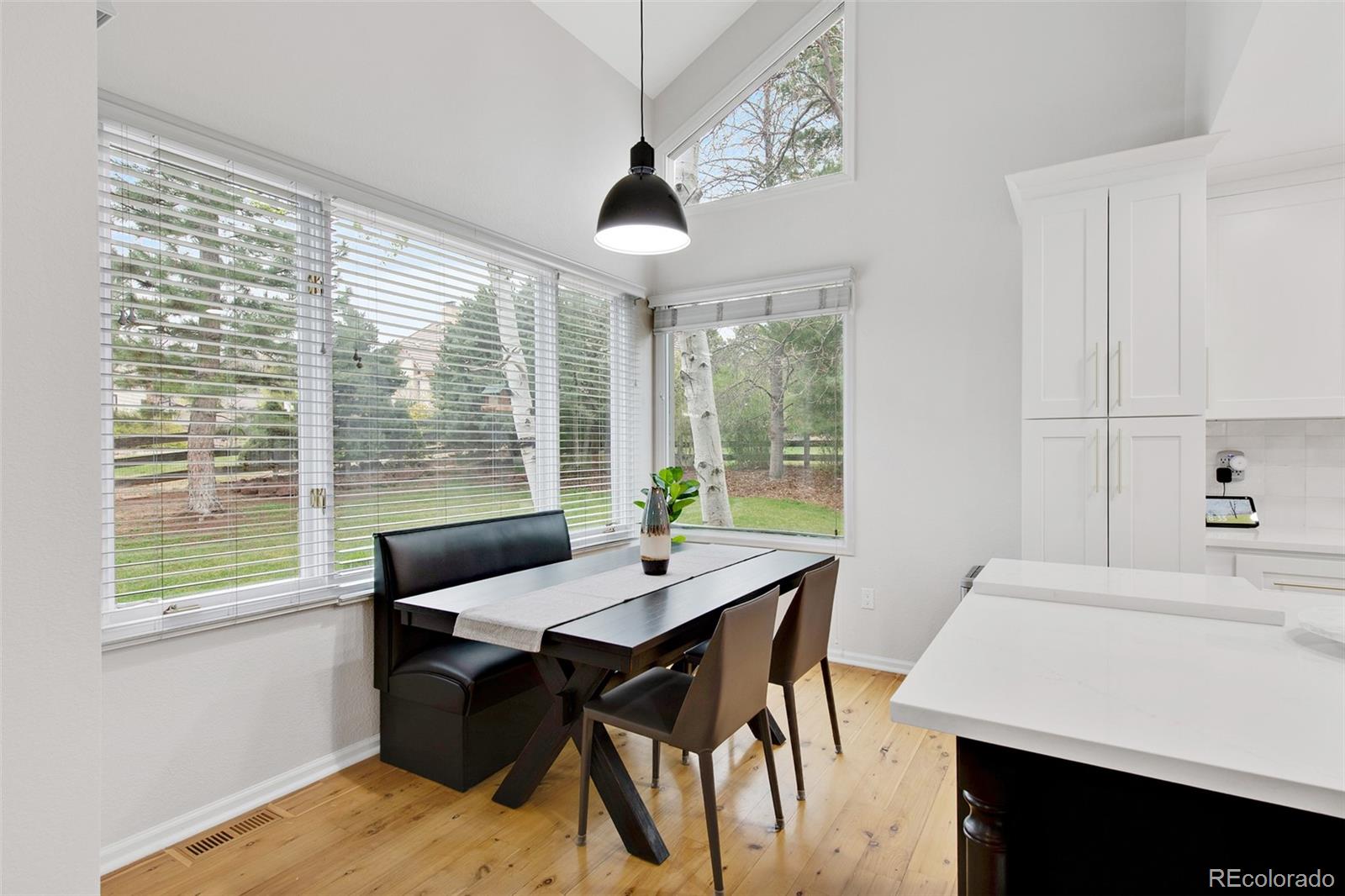 4 Mule Deer Trail Littleton, CO 80127 - Photo 11 of 40 a view of a dining room with furniture window and outside view
