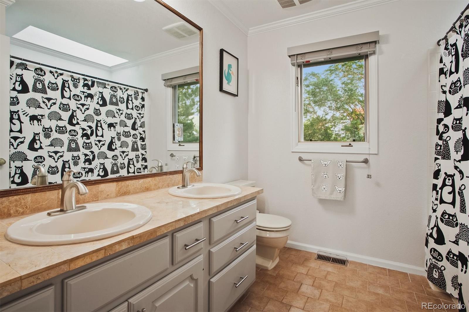 4 Mule Deer Trail Littleton, CO 80127 - Photo 32 of 40 a bathroom with a sink toilet and shower