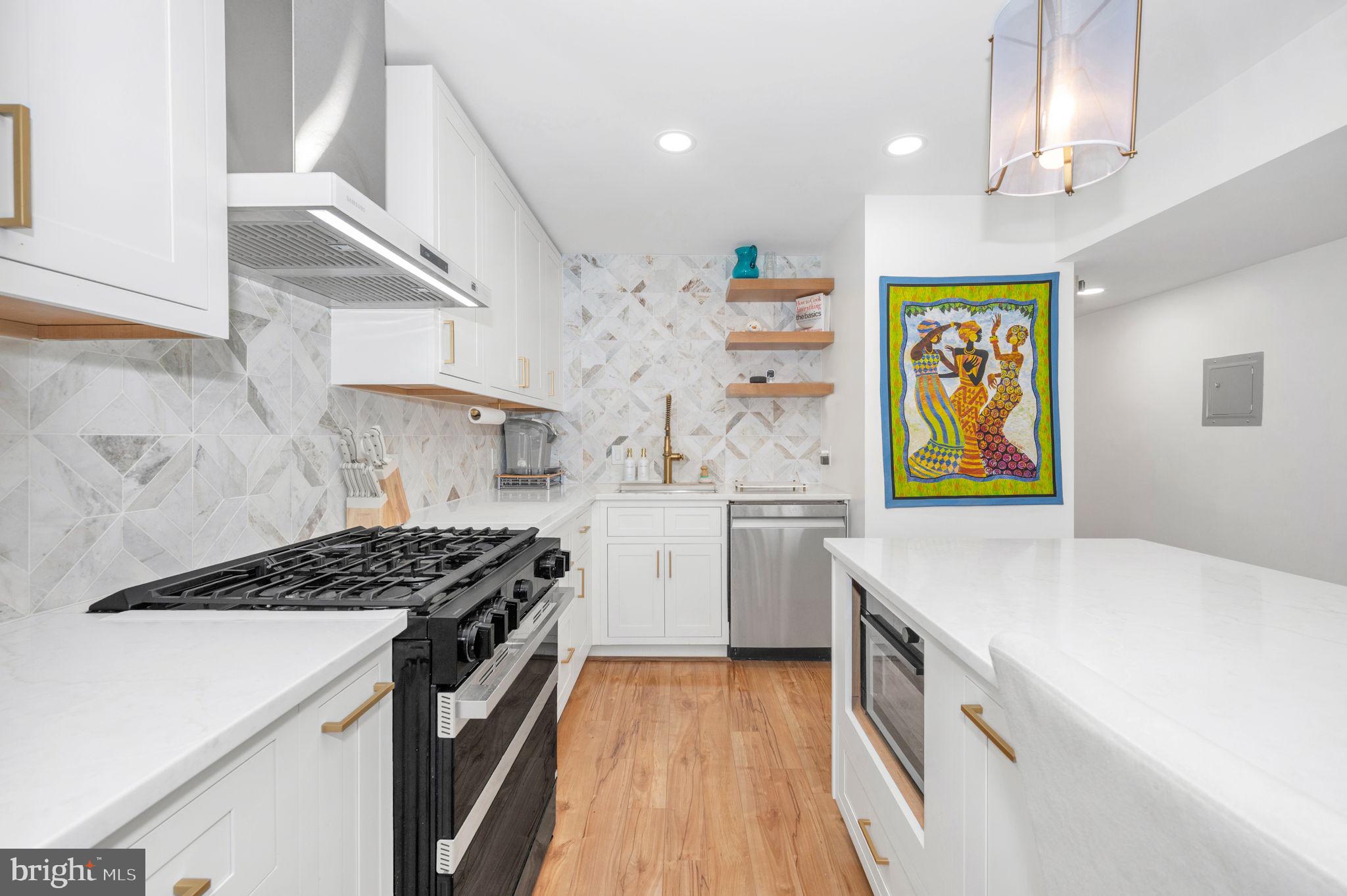 5025 7th Road South, Unit 202 Arlington, VA 22204 - Photo 4 of 39 a kitchen with stainless steel appliances a stove a sink and a refrigerator