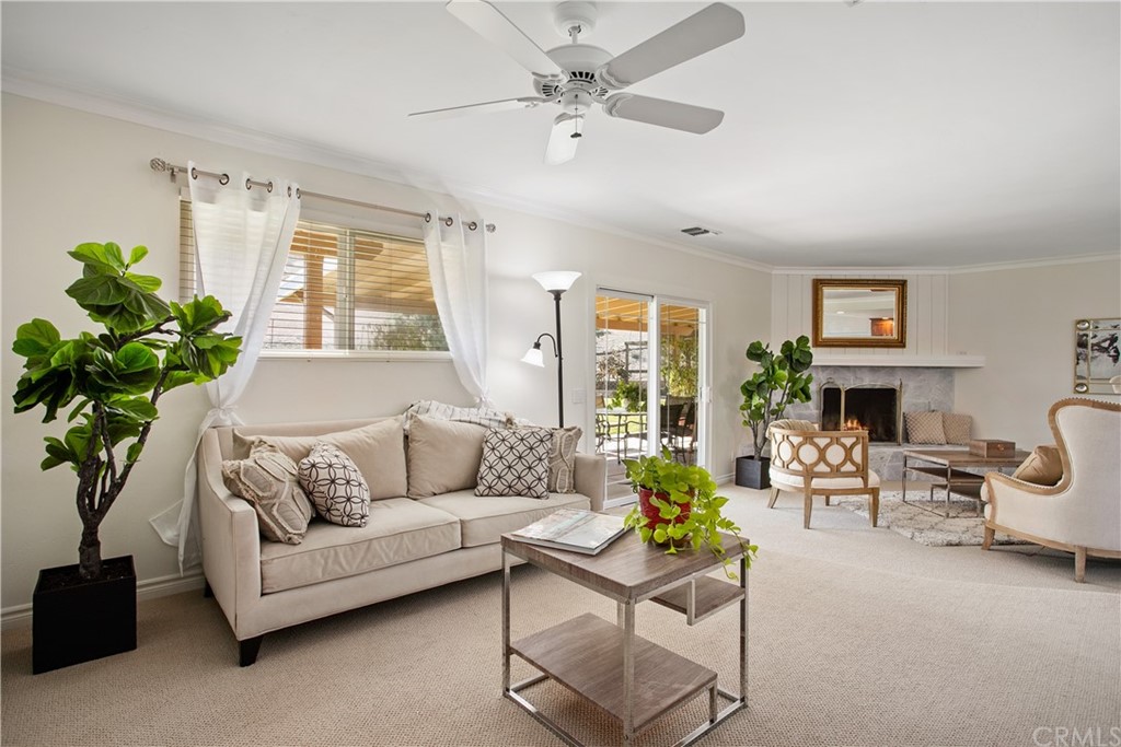 13019 Adah Lane Poway, CA 92064 - Photo 12 of 34 a living room with furniture a fireplace and a potted plant