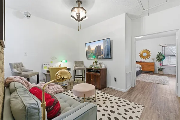 a living room with furniture