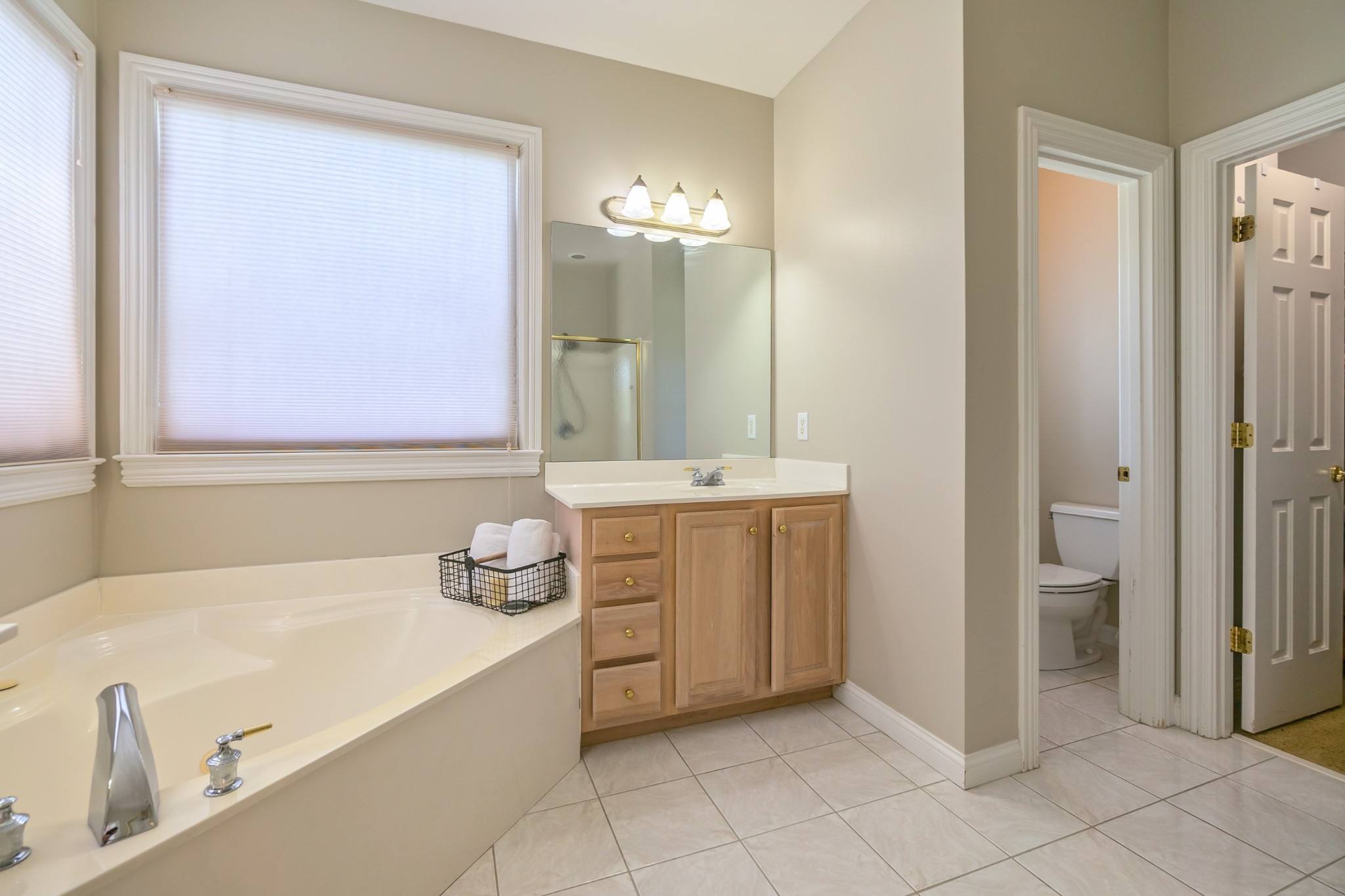 413 Doe Ridge Franklin, TN 37067 - Photo 20 of 42 a bathroom with a tub sink and mirror