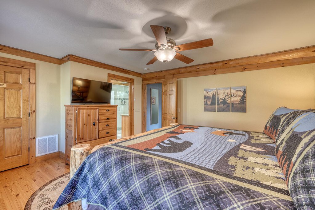 103 Wisteria Drive Murphy, NC 28906 - Photo 17 of 62 a bedroom with a bed and a flat screen tv