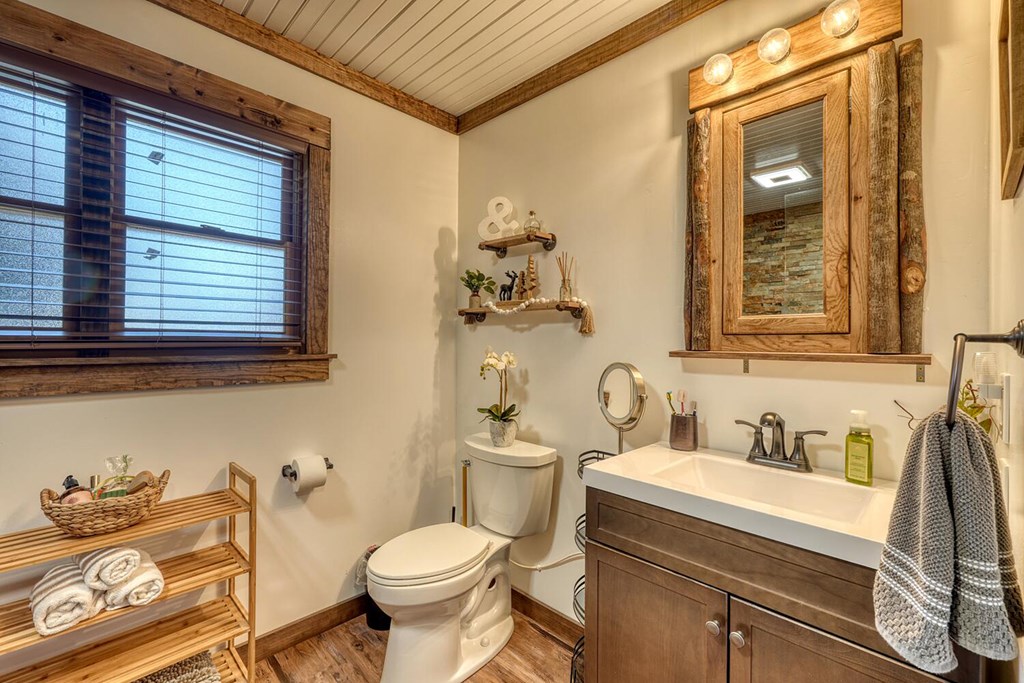 103 Wisteria Drive Murphy, NC 28906 - Photo 37 of 62 a bathroom with a sink mirror toilet and vanity