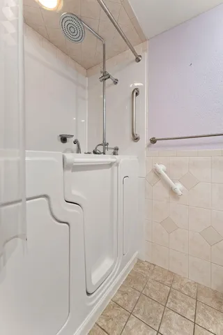 a bathroom with a shower