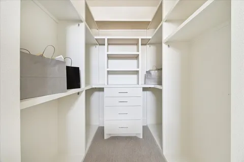 a close view of a closet
