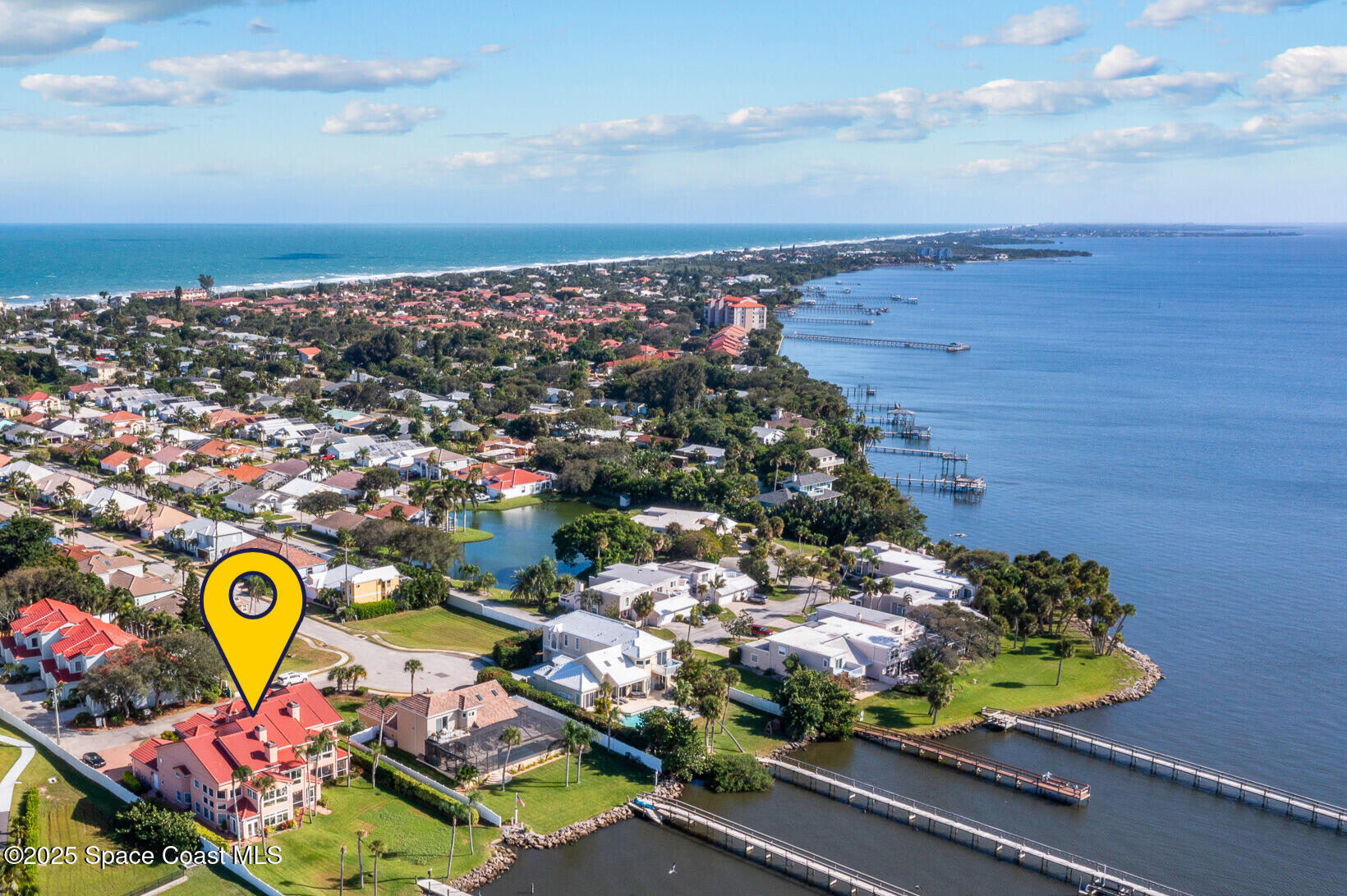 254 Seaview Street, Unit B Melbourne Beach, FL 32951 - Photo 10 of 74 Aerial SE View