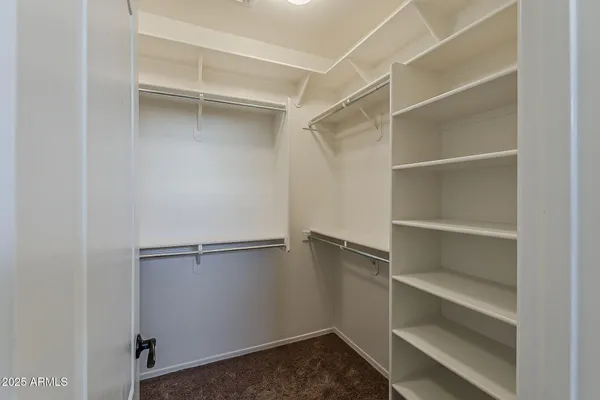 a storage room with a empty space